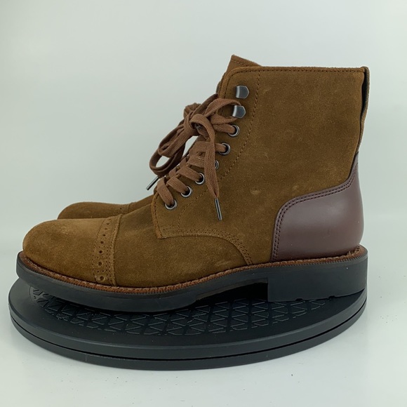 Coach Bleecker Cap Toe Boots Toffee Brown Suede G1547 Men's Size 7.5 - Picture 8 of 12